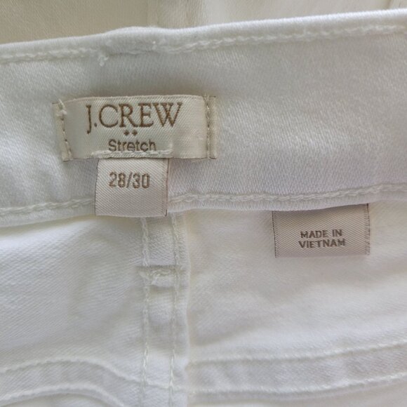 J Crew Monroe Crop Skinny Stretch Jeans Womens Size 28/30 White Preppy G1975 - Picture 5 of 7